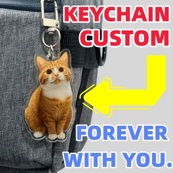 Custom Pet Photo Acrylic Keychain, Personalized Pet Memorial Keepsake, Forever In My Heart, In Memory Of Deceased Pet, Customizable Pet Charm Pendant, Unique Heartfelt Gift for Pet Lovers, Perfect Pet Souvenir & Personalized Bag Hanging Ornament
