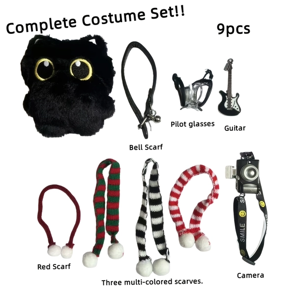 Complete DIY Costume Set/Black Cat Pet Plush Toy/Suitable for Dog Play