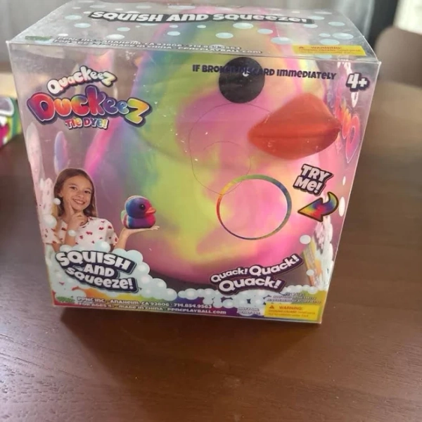 Five Below QUAKEEZ JUMBO TIE DYE SQUISHY DUCK - New Toys & Collectibles