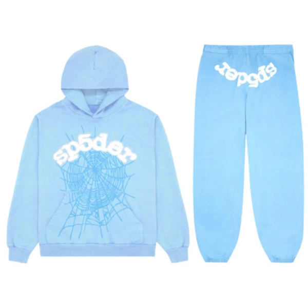 Sp5der Web Tracksuit-Sky Blue | spiderhoodie.org