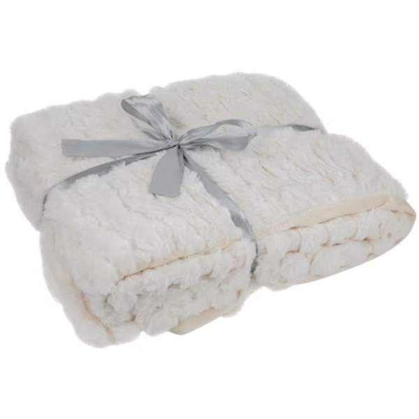 Northlight Plush White Fluffy Thick Throw Blanket 50" x 60"