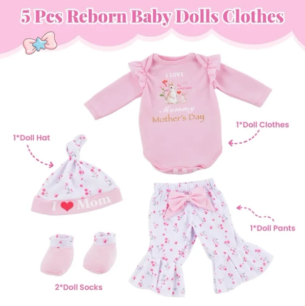 Babeside Reborn Baby Doll Bunny Crush Clothing Set