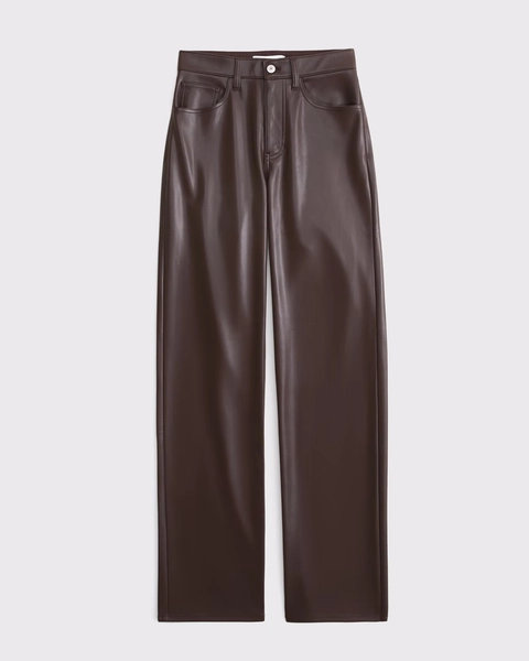 Abercrombie High Rise 90s Relaxed Vegan Leather Pant