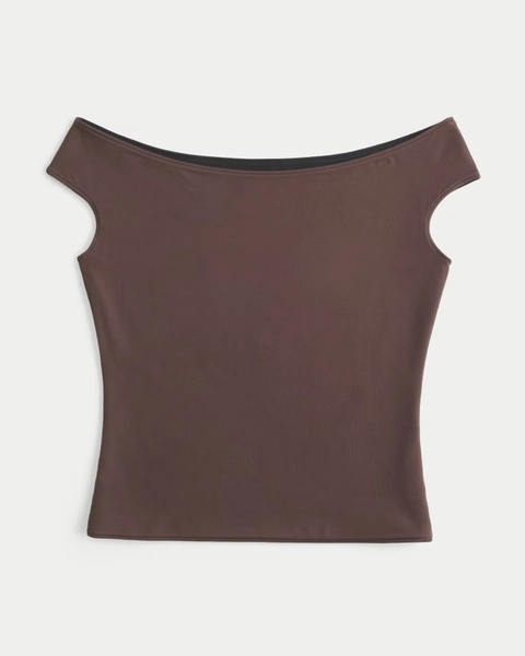 Reversible Off-the-Shoulder Seamless Fabric Top