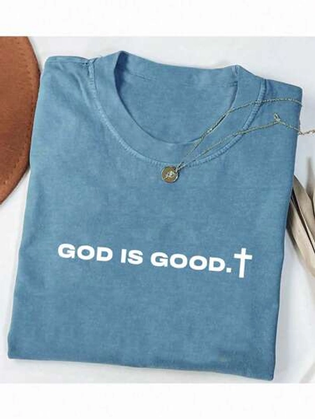 Comfortable & Simple Color Shirt, God Is Good Fashion Christian T-Shirt Gift, Faith Unisex T-Shirt, Faith T-Shirt Church Group Shirt, Oversized Comfortable Women T-Shirt