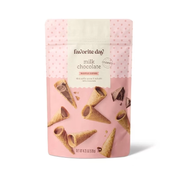 Milk Chocolate Filled Waffle Cones - 4.23oz - Favorite Day™