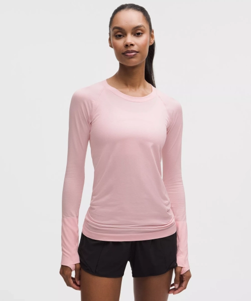 Swiftly Tech Long-Sleeve Shirt 2.0 *Hip Length - Pink Pearl/Pink Pearl - 4