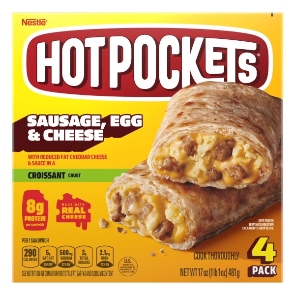 Hot Pockets Sausage, Egg & Cheese Frozen Breakfast Sandwiches