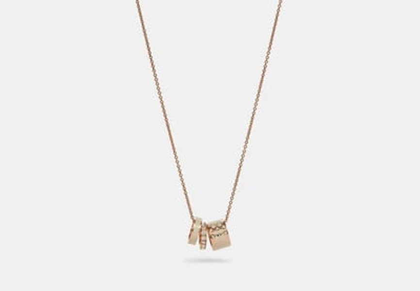 Coach Outlet Signature Enamel Necklace - Gold