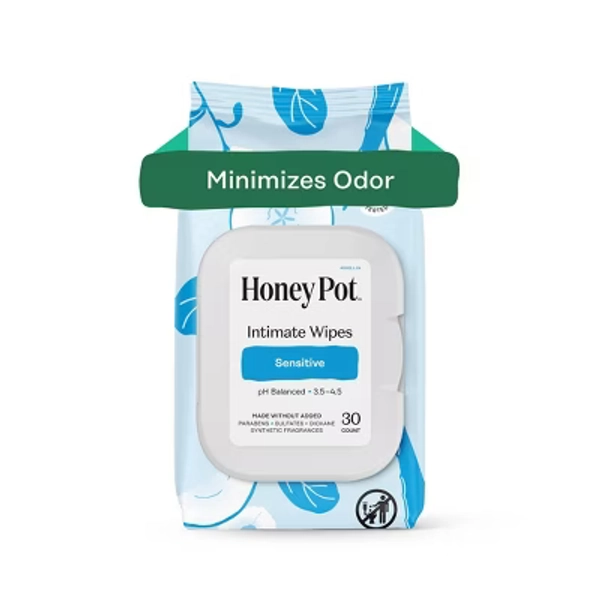 Honey Pot Intimate Wipes - Sensitive - 30 ct