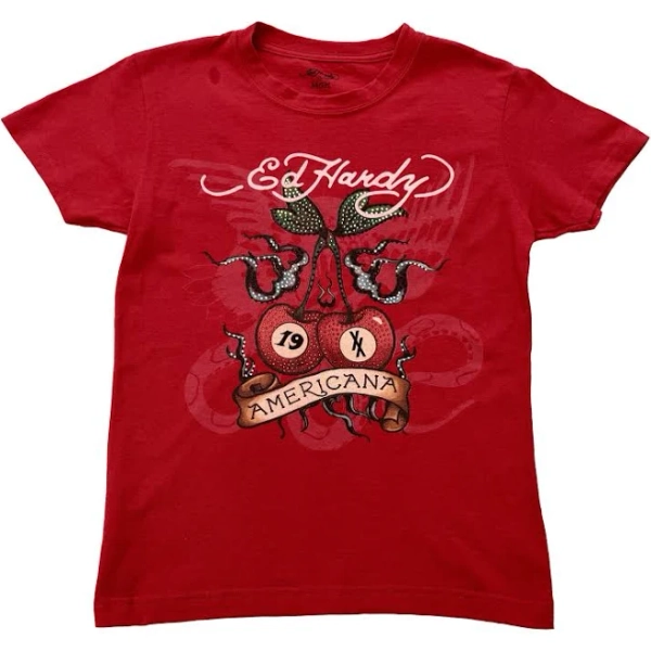 Cherries Rhinestone Cap Sleeve Tee