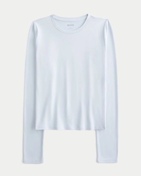 Long-Sleeve Seamless Fabric Crew Baby Tee