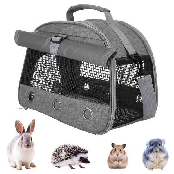 Portable Small Animal Pet Carrier Bag, 13.8 in Rabbit Carrier Bag with Transparent Window, Breathable Mesh, Soft Interior, Long-lasting Polyester, Lightweight Guinea Pig Travel Carrier - Walmart.com