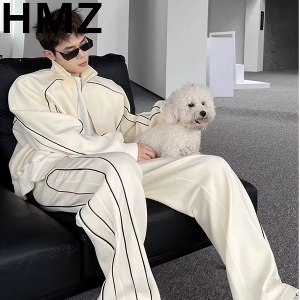HMZ New Trend Men Sport Sets Casuals Sweat Suit Solid Color Sweatshirt Fashion Male Leisure Suit Hip Hop Oversized Casual Suits - AliExpress 200000343