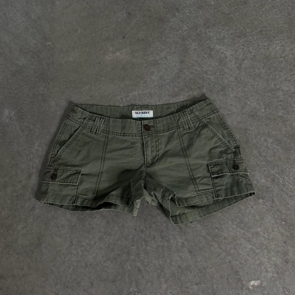 Green cargo shorts with cargo pockets...