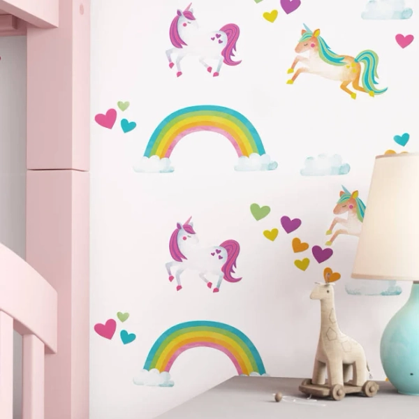 Harriet Bee Driggers One Love Unicorns Wall Decal Set