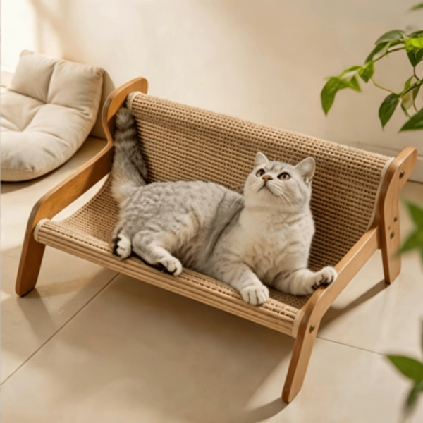 Sisal Cat Hammock Sofa Integrated Cat Scratcher, Durable No-Shedding Oversized Cat Claw Grinder, 3-In-1 Resting And Scratching All-Season Pet Supplies