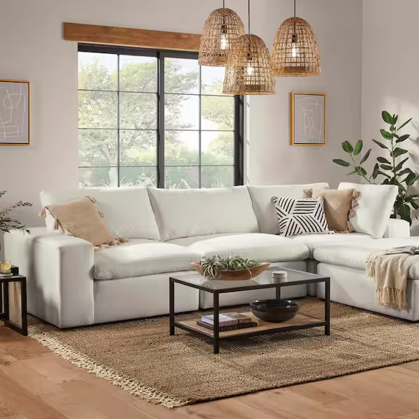 Progress Lighting Jocassee 1-Light Matte Black Pendant Light with Rattan Shade P500338-31M