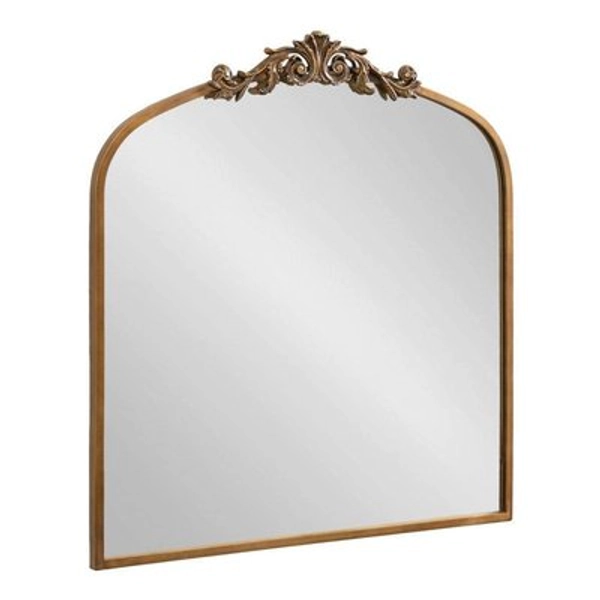 Kate and Laurel Aren dahl 28.00 in. W x 30.00 in. H Gold Arch Traditional Framed Decorative Wall Mirror