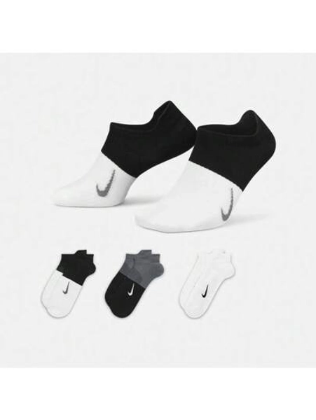 Nike 3pcs/Pack Women's NK EVERYDAY PLUS LTWT NS Sports Socks, CV2964-904