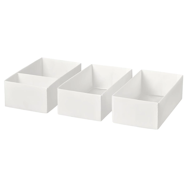 SKUBB Box, set of 3 - white 7 ¾x15x4 ¾ "