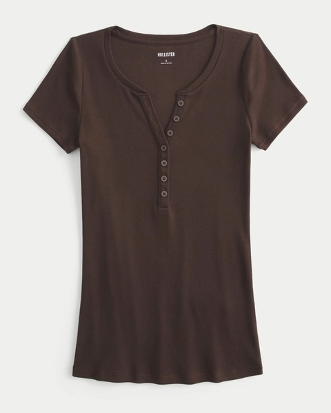 Short-Sleeve Y2K Henley