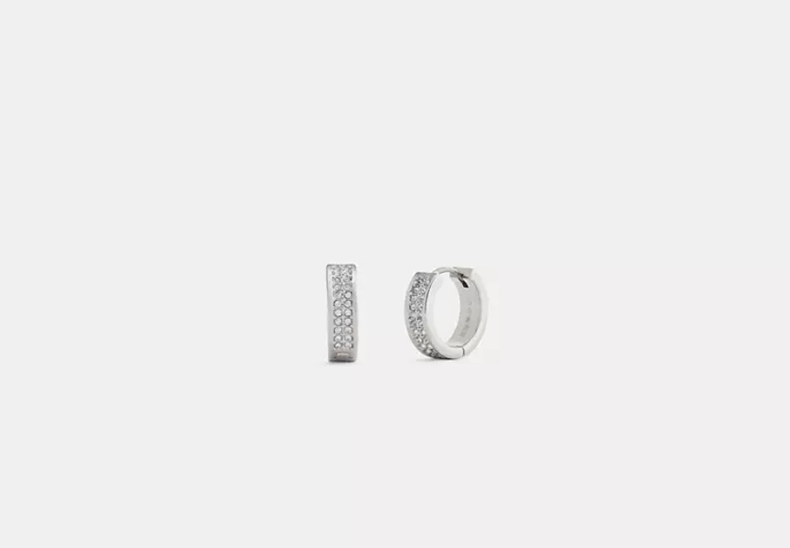 Pavé C Huggie Earrings