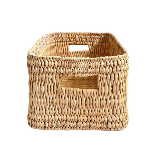 Panier de rangement rectangle Hassira - Naturel - 27x19x14 cm - Osier