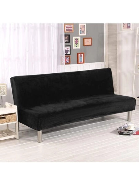 Velvet Futon Slipcovers Stretch Folding Sofa Bed Cover with Elastic Bottom