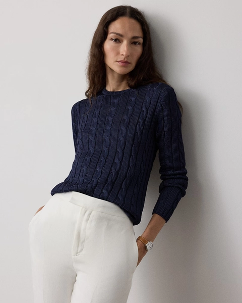 Cable-Knit Silk Crewneck Sweater | Ralph Lauren