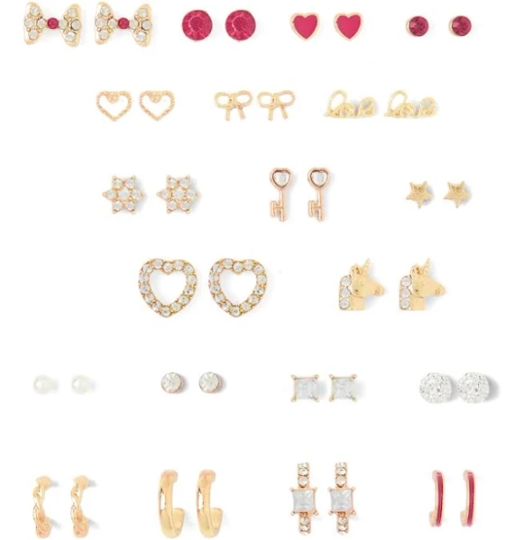 The Children's Place Girls Heart Earrings (20-Pack)