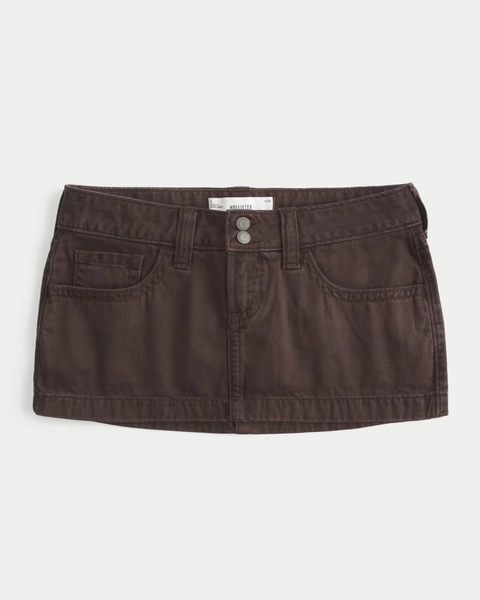 Low-Rise Denim Mini Skort