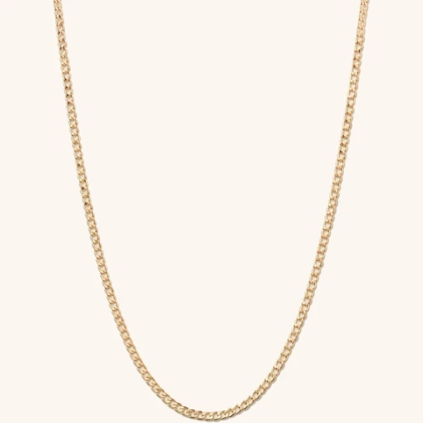 Mejuri 14K Yellow Gold Flat Curb Chain Necklace