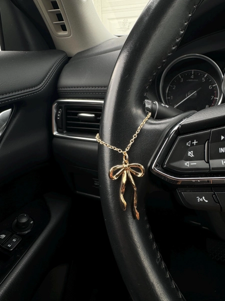 Bow steering wheel charm, shifter charm, rear view mirror charm, Stanley charm, keychain