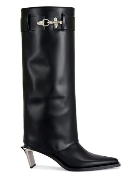 Azalea Wang Chrono Pointed Toe Kitten Boots