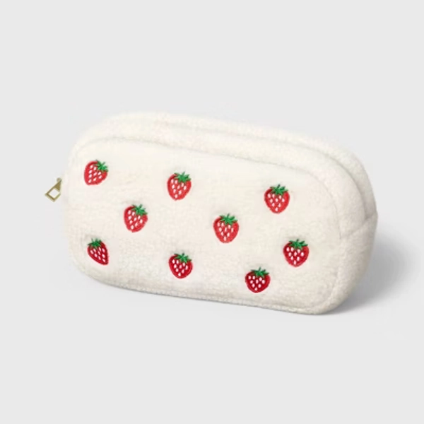 Embroidered Strawberries Pouch White - up&up™