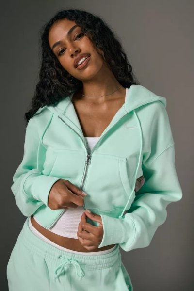 Nike Sportswear Phoenix Fleece Cropped Full-Zip Hoodie Sweatshirt