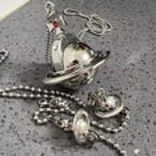 Vivienne Westwood Pendant Lighter Gas Lighters Two Orb Chains, Gift Box, Silver