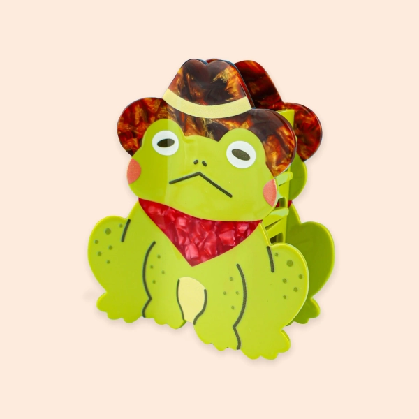 Western Toad Hair Claw, Cowboy, Funny Animals, Accessories, Ponytail Clip, Froggy, Yeehaw, Frogs, Desert, Rodeo, Clips, Acetate Claw