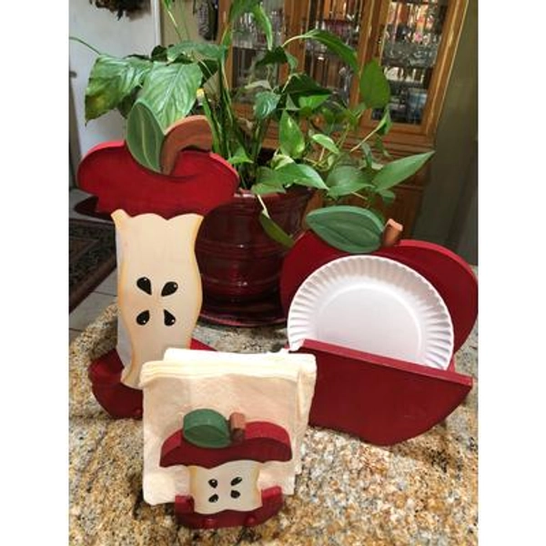 KITCHEN: Apple Paper Towel Holder, Napkin Holder, & Plate Holder