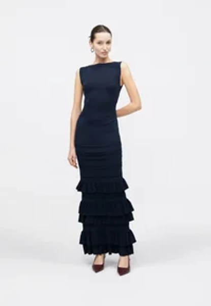 BRUNA BOAT NECK DRESS - Robe longue - suiting blue