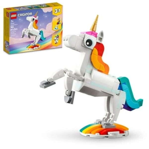 LEGO Systems Inc LEGO Creator 3 in 1 Magical Unicorn - Building Toy Set With 3 Building Options  Unicorn  Seahorse  or Peacock - Learning Toy for Kids  Girls & Boys  Ages 7+ - Easter Basket Stuffers - 31140