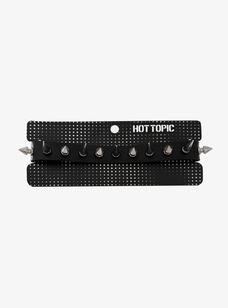 Black Spike Faux Leather Choker