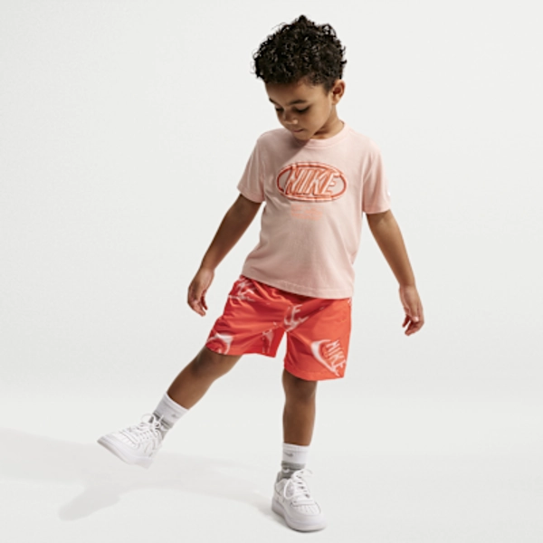 Nike Sportswear Club Toddler 2-Piece Floatie T-Shirt and Shorts Set - Turf Orange - Size 2T