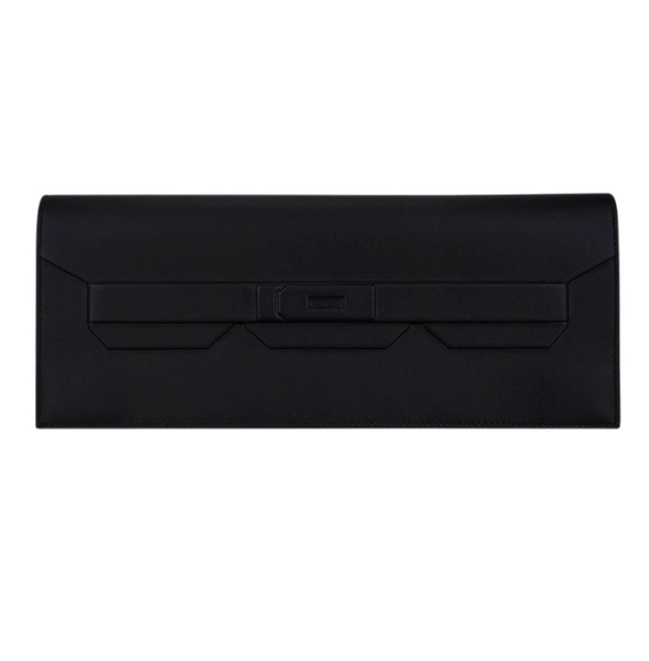 Hermes Shadow Birkin Clutch Bag Black Swift Leather