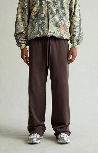 Brown Fleece Extreme Baggy Sweatpants