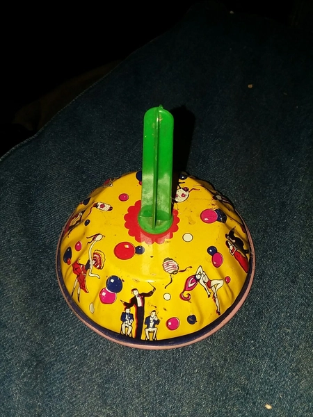 Rare vintage 1970's? tin kids bell childrens toy clown party play metal