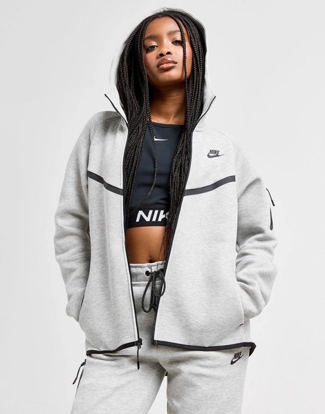 Grey Nike Tech Fleece Full Zip Hoodie, Women's - JD Sports UK