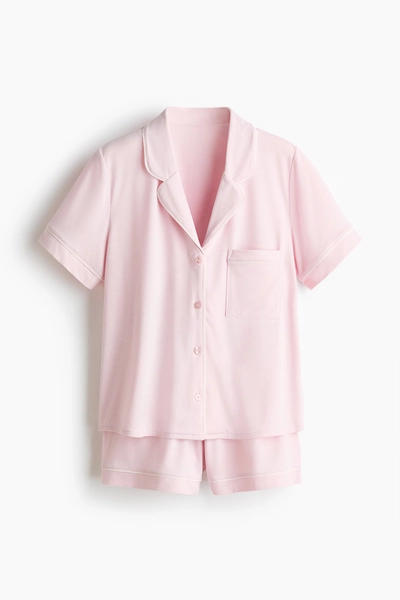 H & M - Viscose-Blend Pajamas - Light Pink