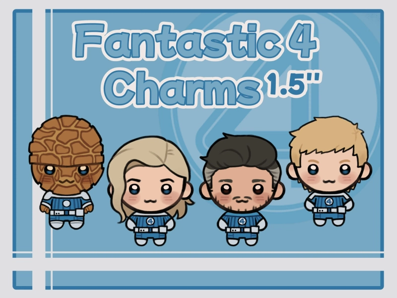 Fantastic 4 : First Steps // Custom Acrylic Charms 1.5''(25.4mm) // Invisible Woman - Mr Fantastic - Human Torch - The Thing